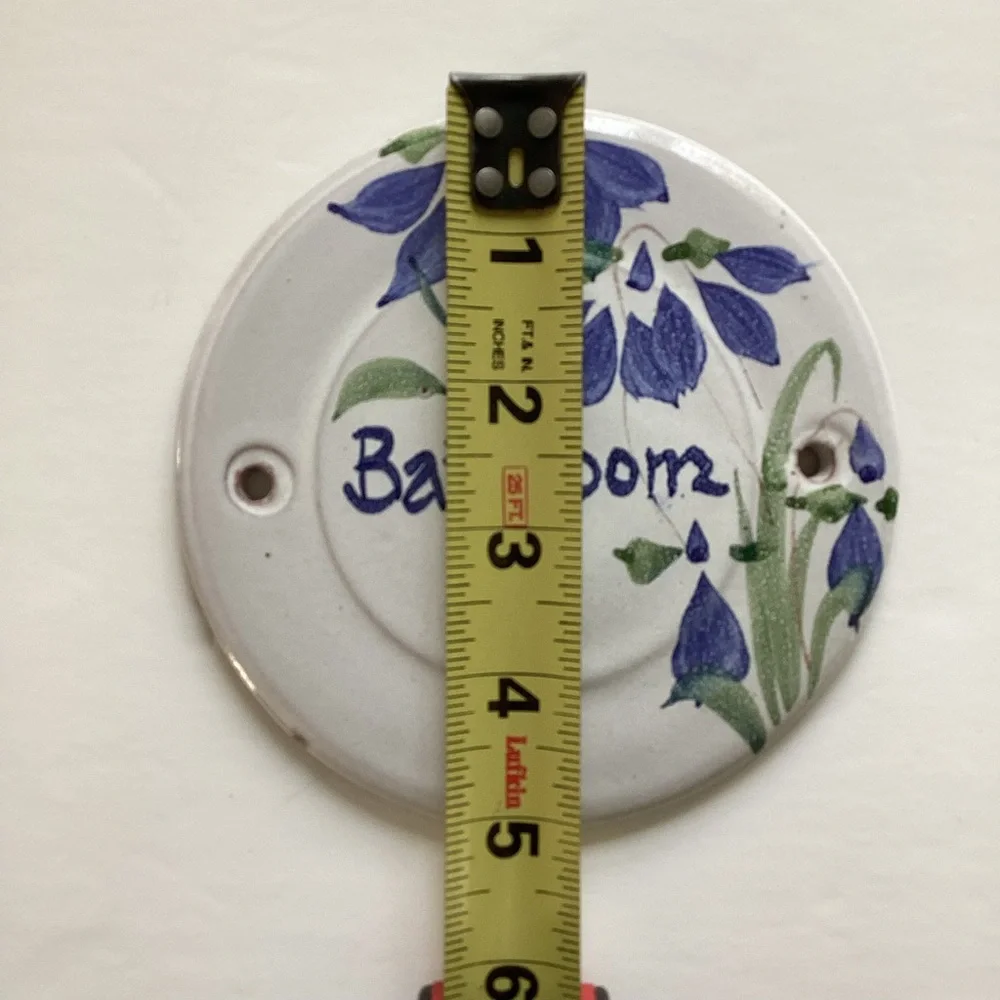Floral Ceramic Bathroom Sign